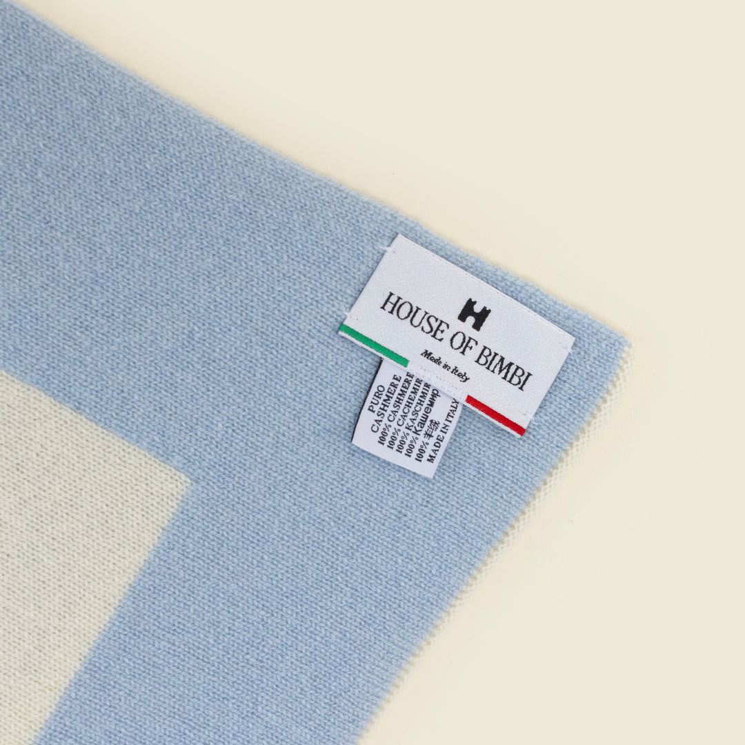 Cashmere Castle Blanket Blue Patch