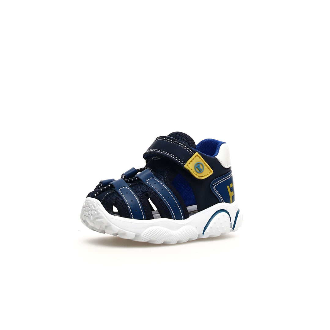 Boys Blue Sandals in Eco Nabuk Front Side