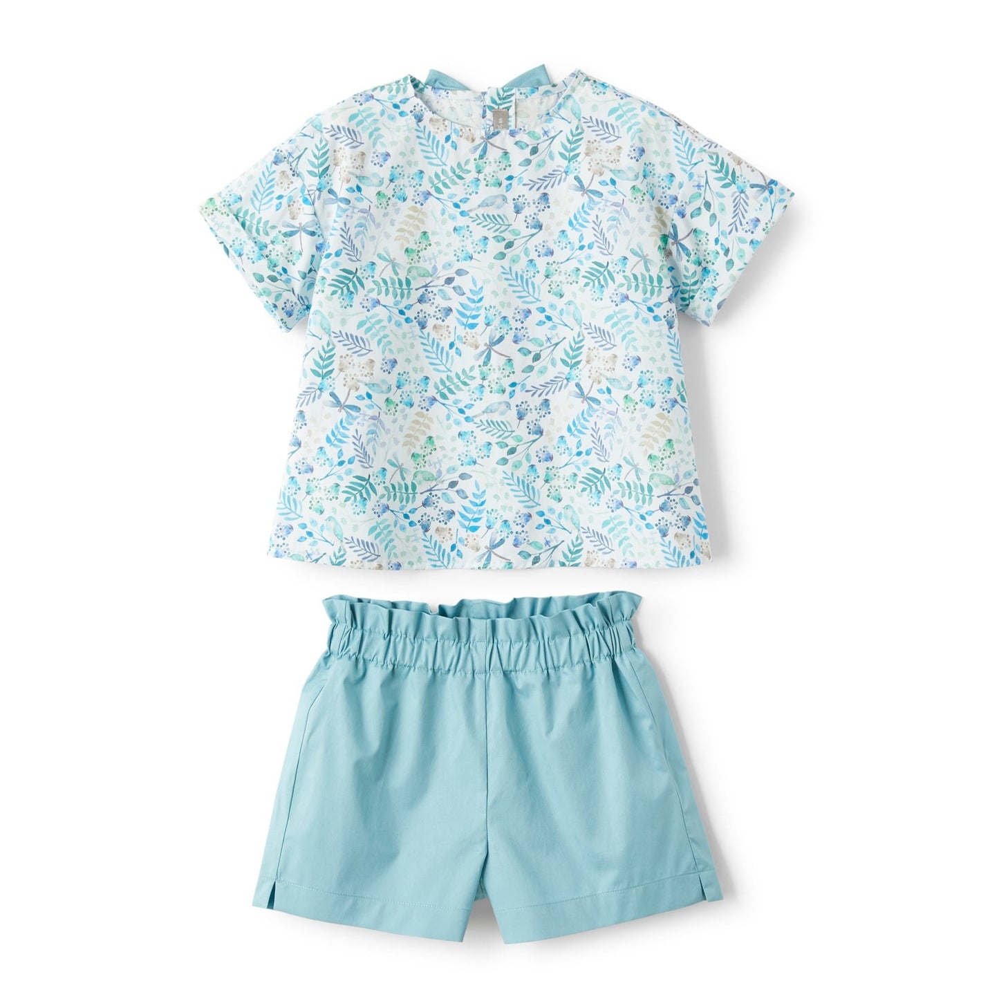 Girls blue floral set