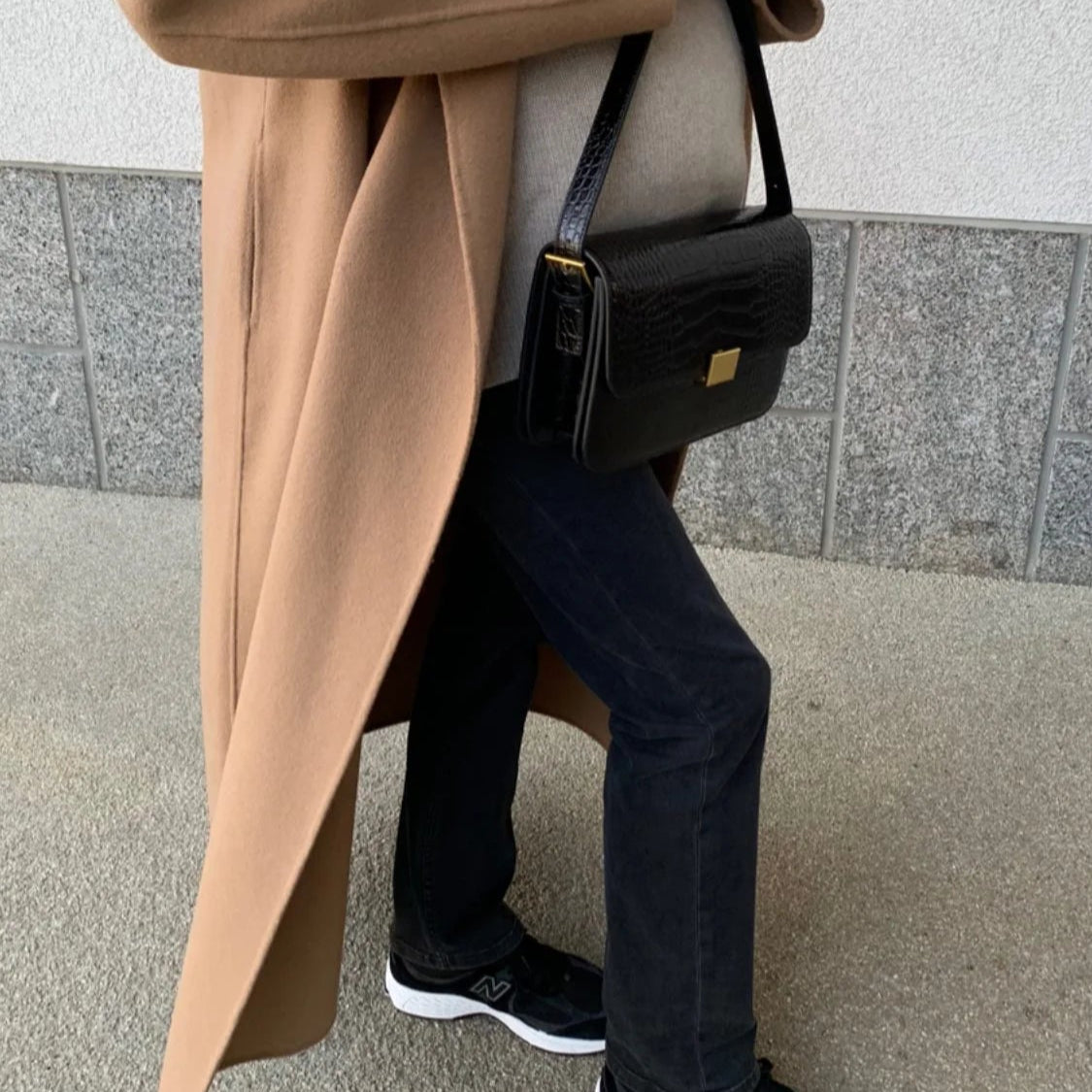 Lifestyle shot of maternity jeans