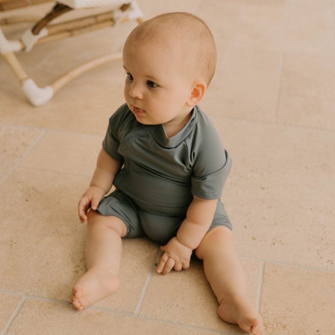 Unisex swim onesie baby