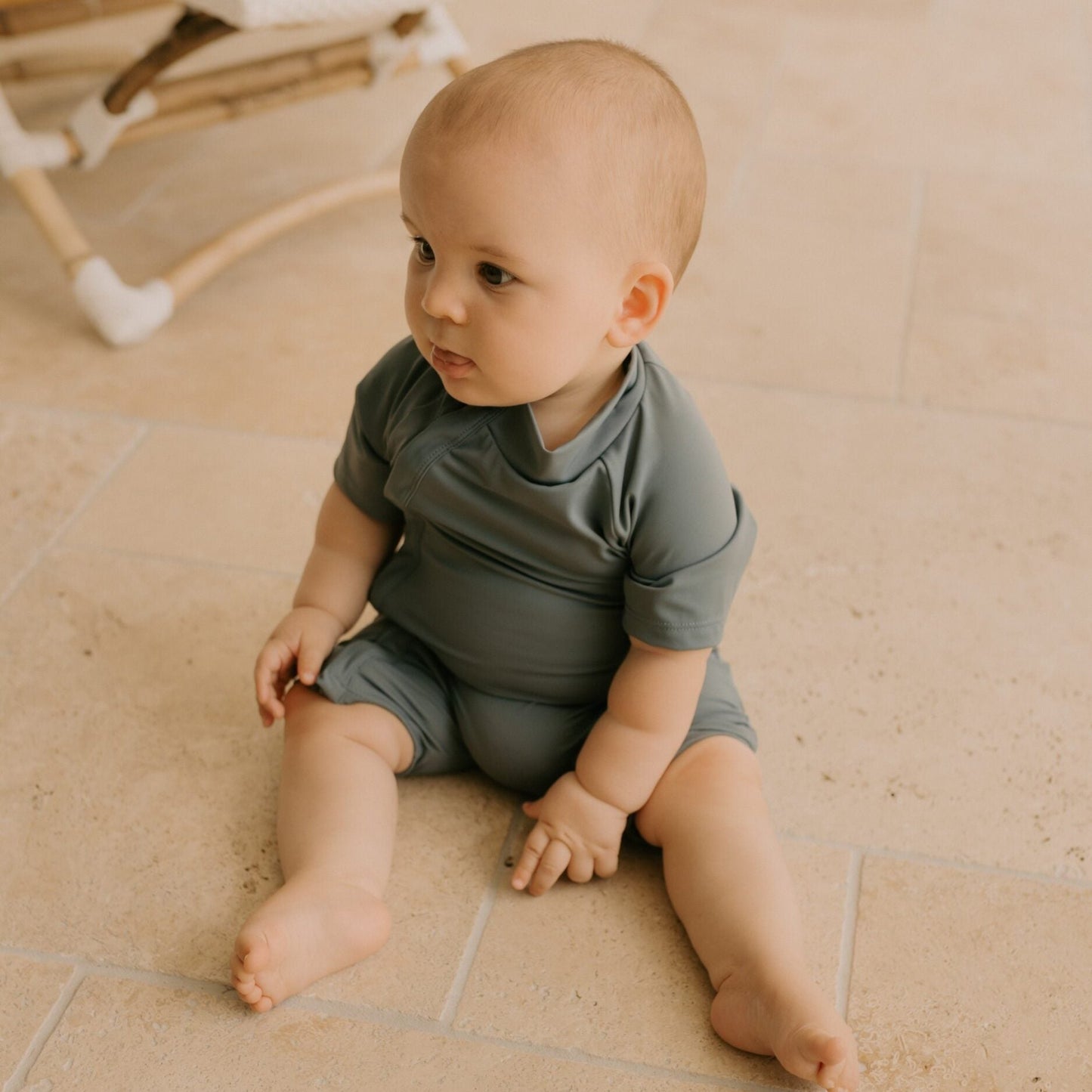 Unisex swim onesie baby