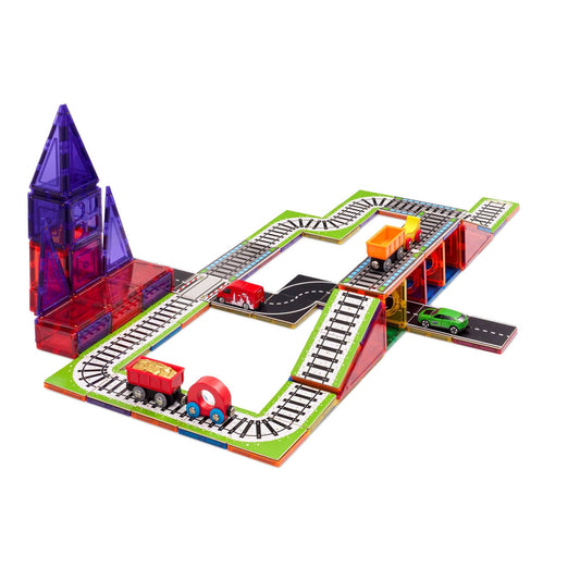 Learn & Grow Toys - Magnetic Tile Topper - Train Pack