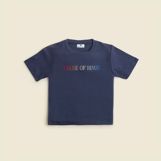 Rainbow T-Shirt Navy Front