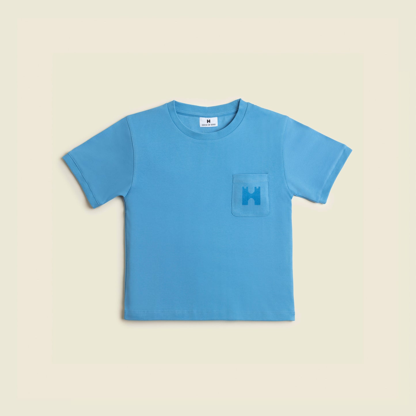 Kids Pocket T-Shirt Blue Front