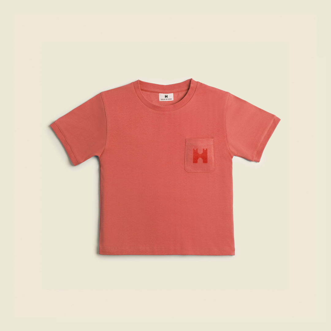 Kids Pocket T-Shirt Red Front