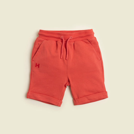 Kids Sweat Shorts Red Front