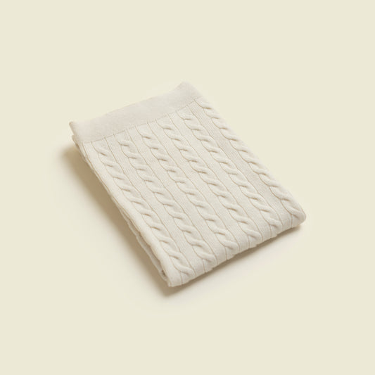 Cashmere Baby Cable Blanket Fawn