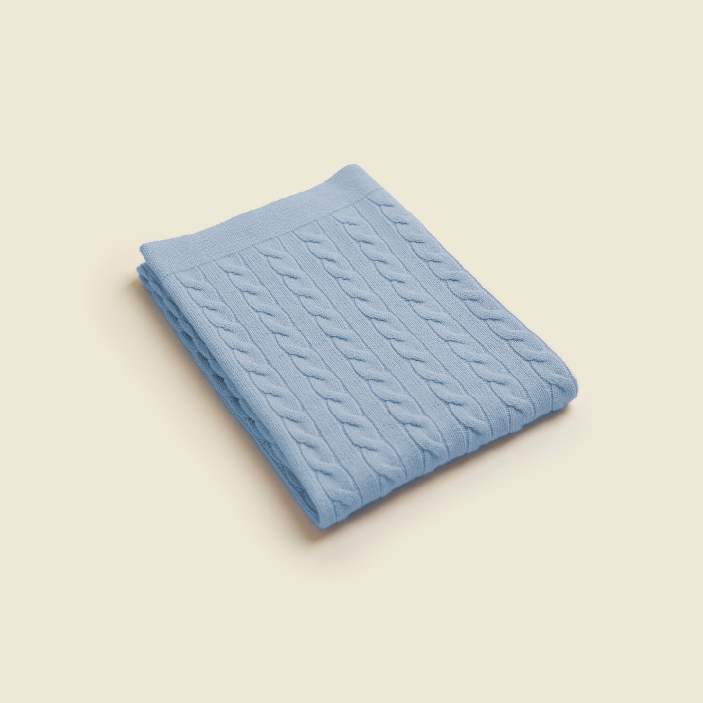 Cashmere Baby Cable Blanket Blue