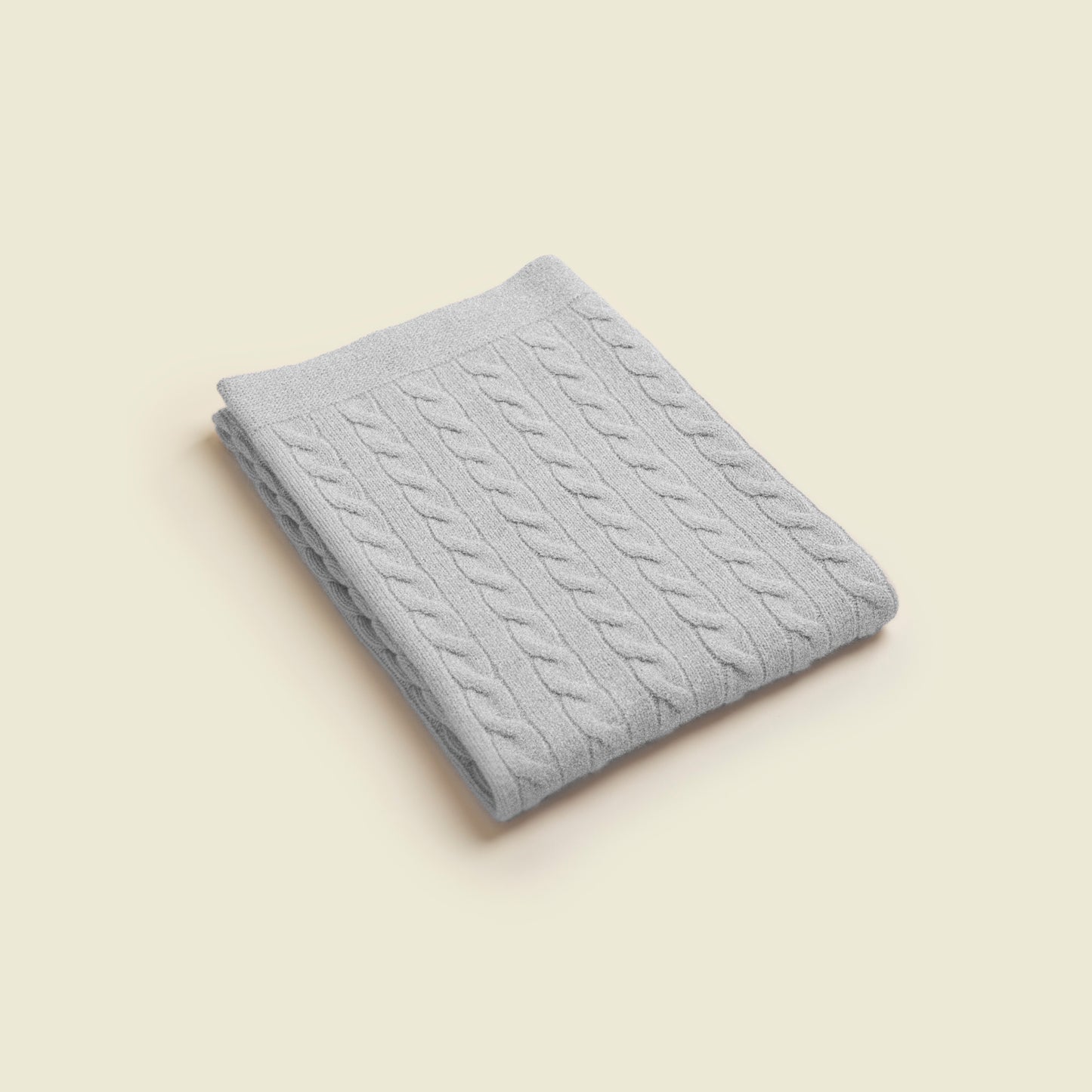 Cashmere Baby Cable Blanket Grey