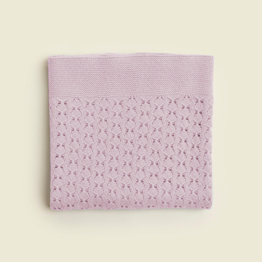 Cashmere Crochet Stitch Baby Blanket Pink Top