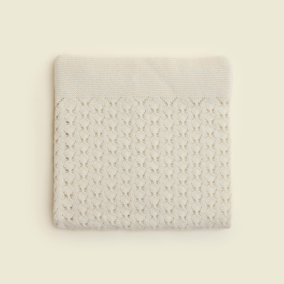 HOUSE OF BIMBI - 100% Cashmere Crochet Stitch Baby Blanket