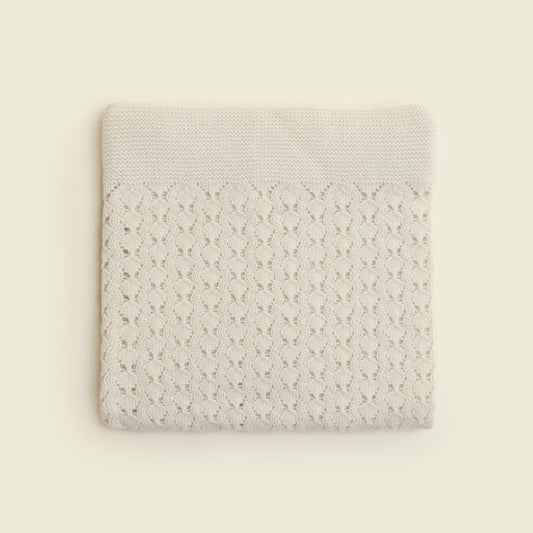 HOUSE OF BIMBI - 100% Cashmere Crochet Stitch Baby Blanket