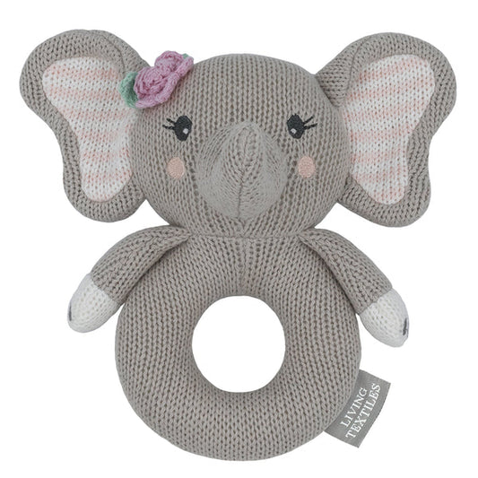LIVING TEXTILES - Ella The Elephant Knitted Rattle