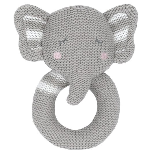 Ella The Elephant Knitted Rattle