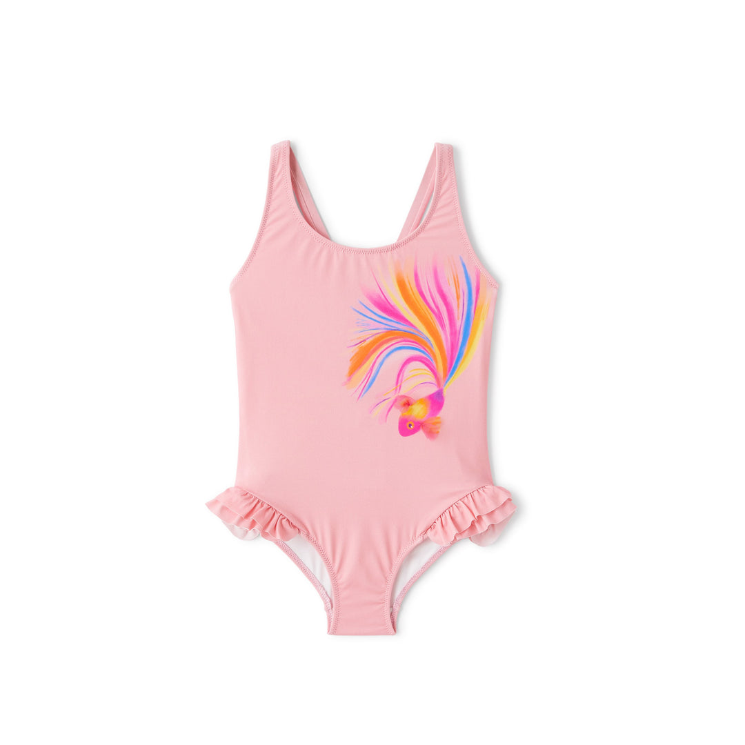 IL GUFO - Girls Fish Appliqué Swimsuit