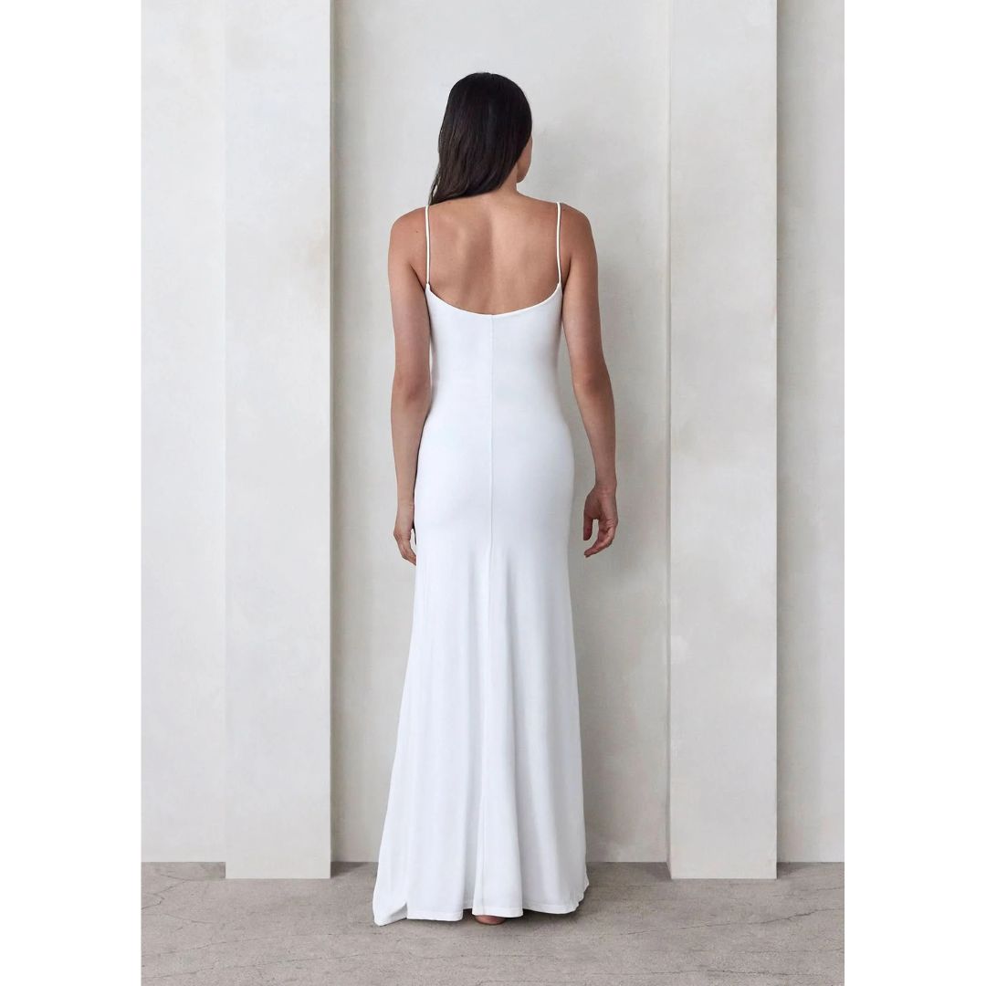 Bumpsuit Back of Ivory Maternity Dres