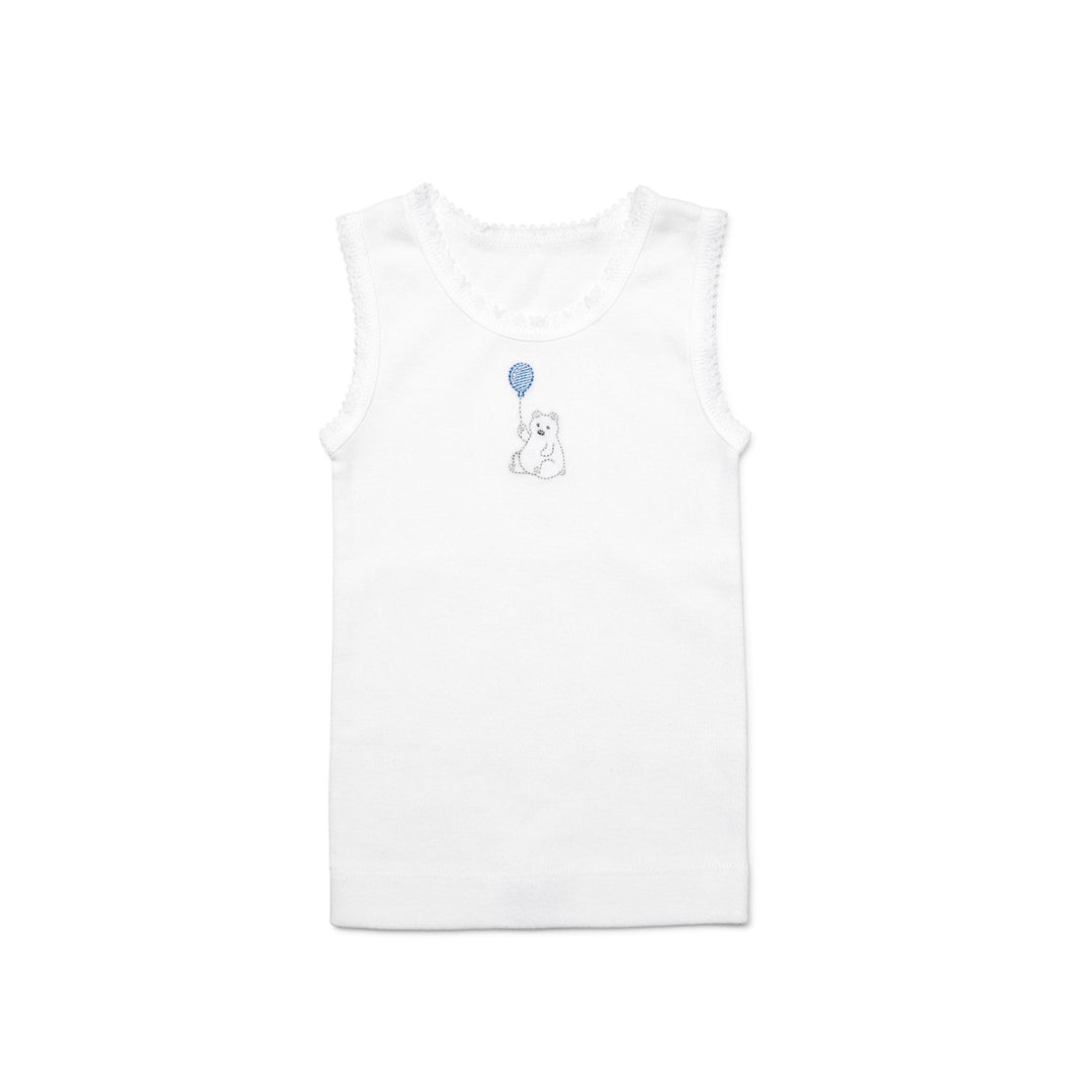 Boys Bear Singlet 2 Pack White Front