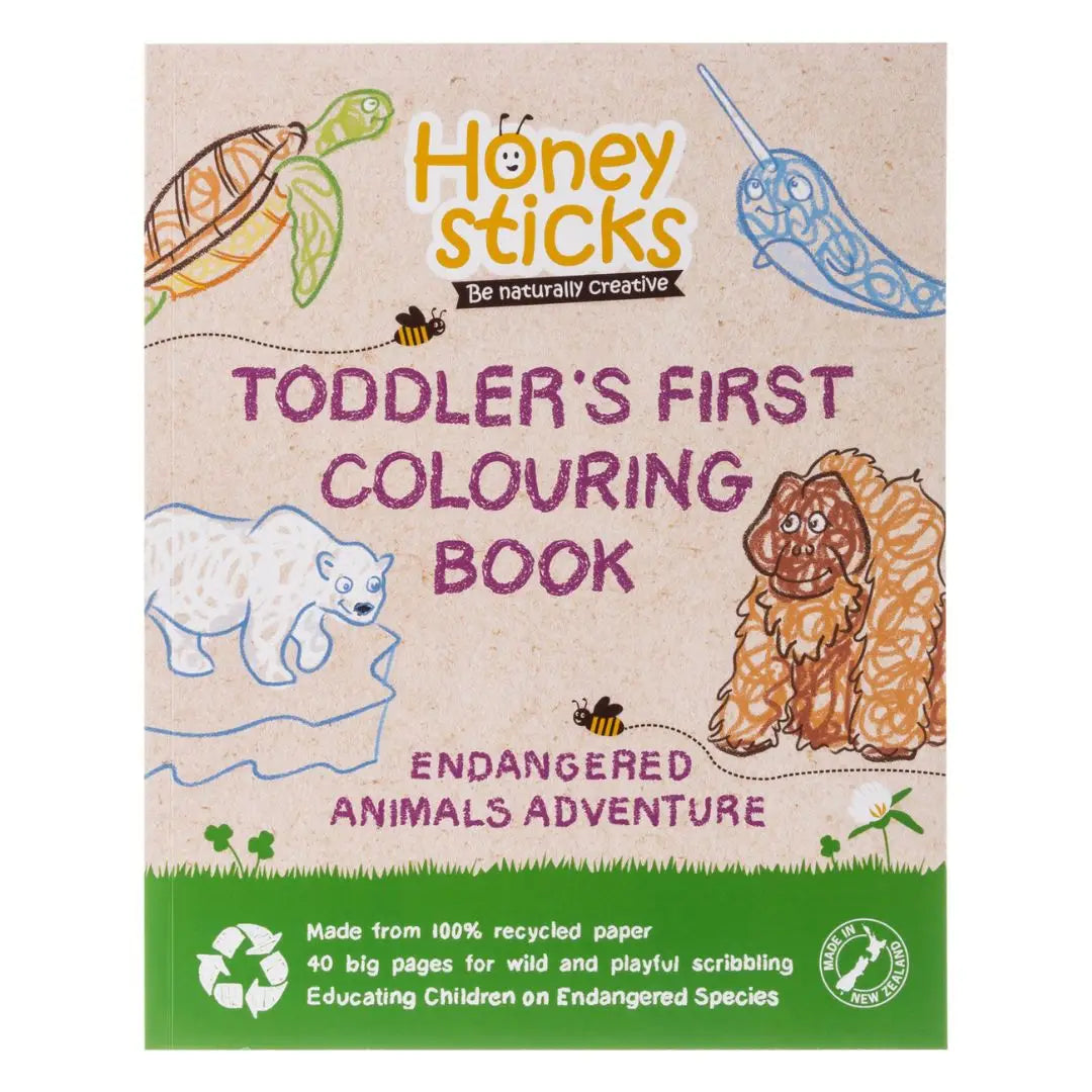 Honeysticks Colouring Book  - Endangered Species Front 2