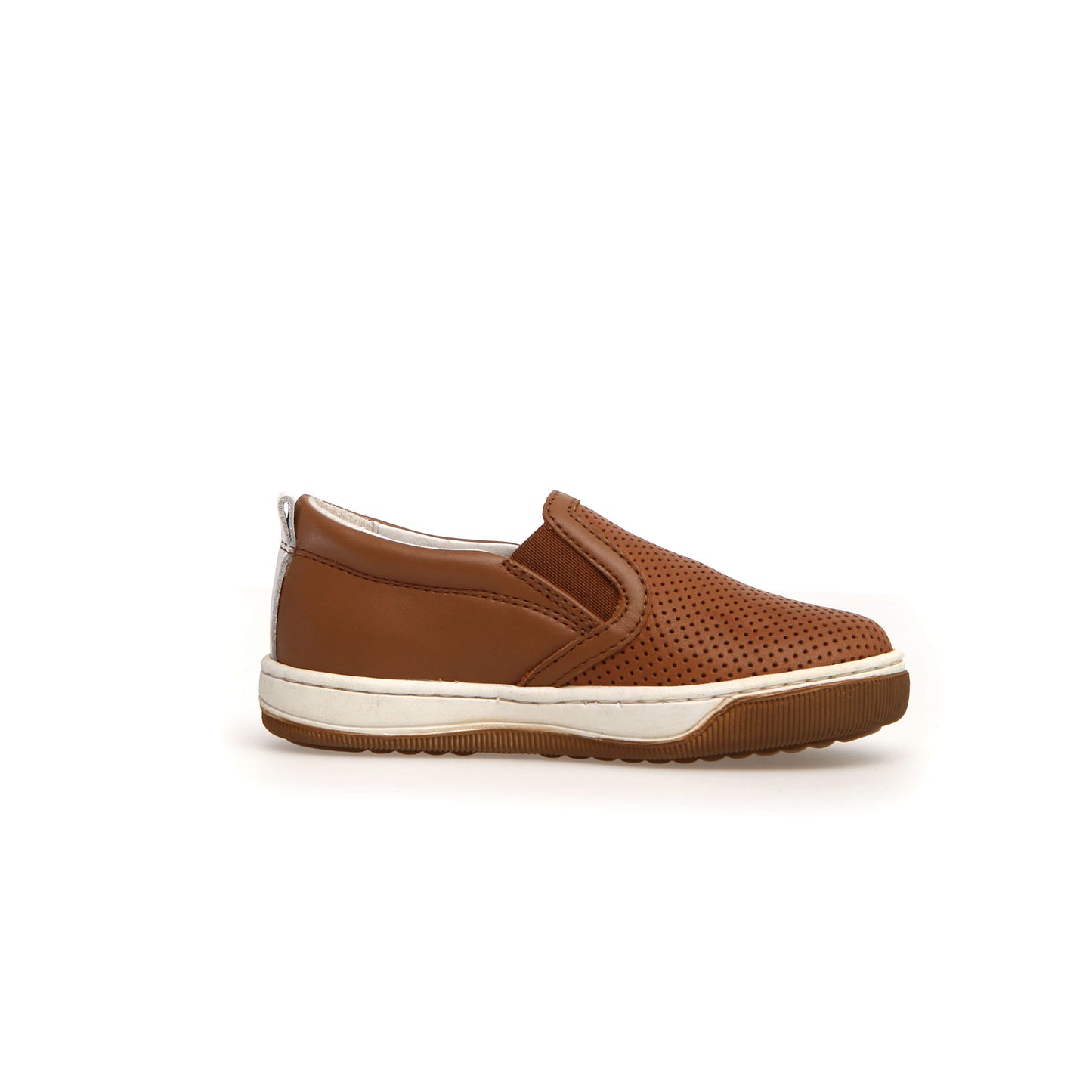 Boys Cognac Leather Slip On Side 2