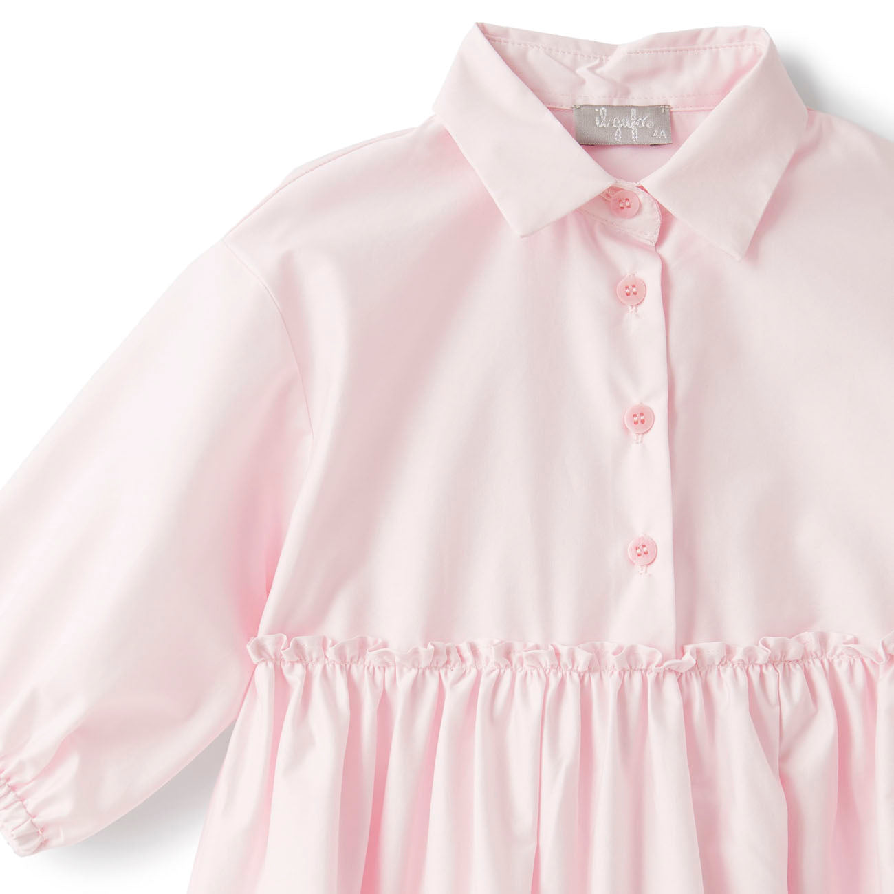 IL GUFO - Tiered Cotton-Sateen Shirt Dress closeup