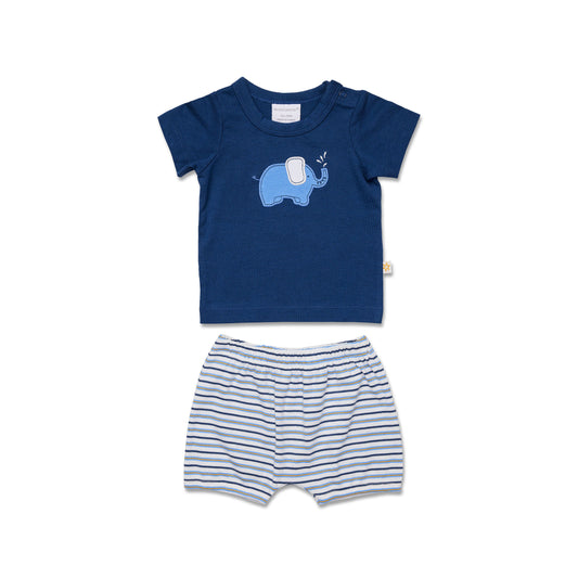 MARQUISE - Elephant Tee and Striped Short Set front