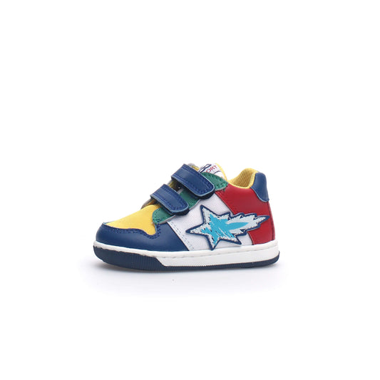 Boys Multicolour Star Leather Sneakers Front Side