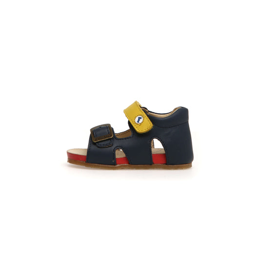 Boys Navy Leather Sandals Side