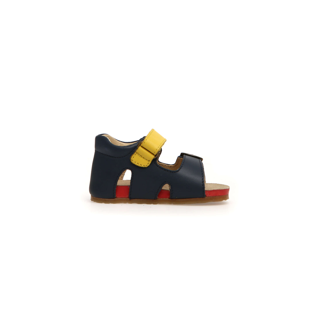 Boys Navy Leather Sandals Side 2