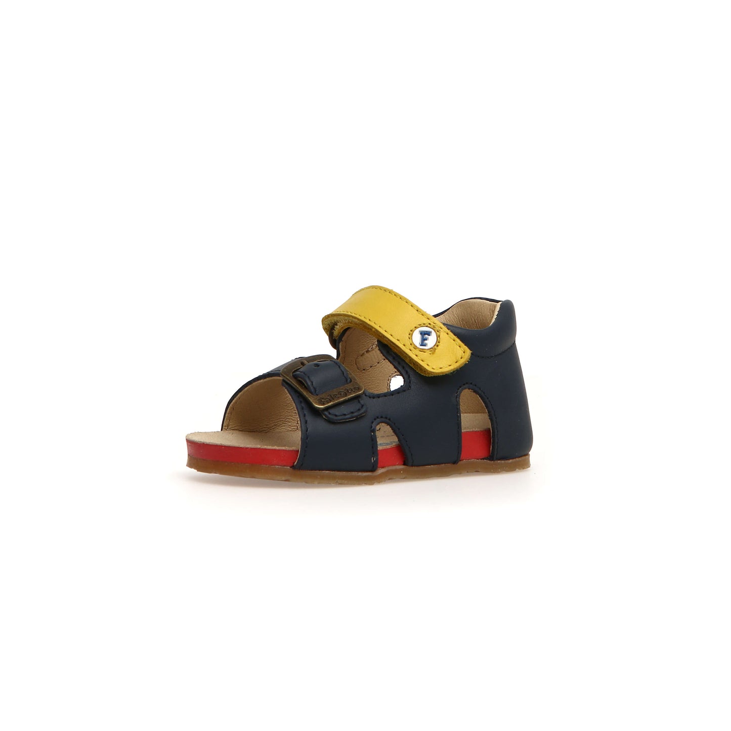 Boys Navy Leather Sandals Front Side