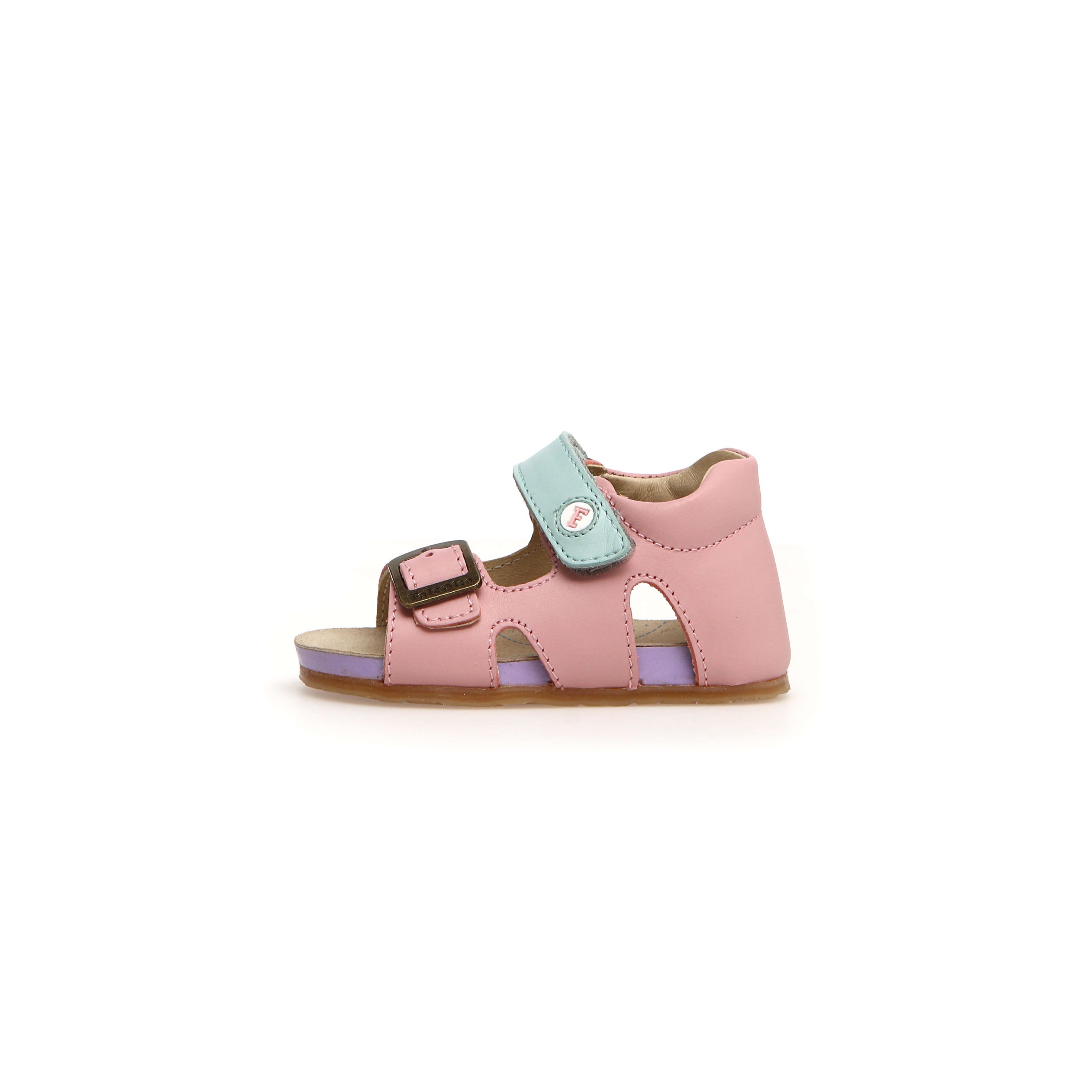 L'Amour Girls Leather Stitch Down Open Toe Flat Sandal – Petit Foot