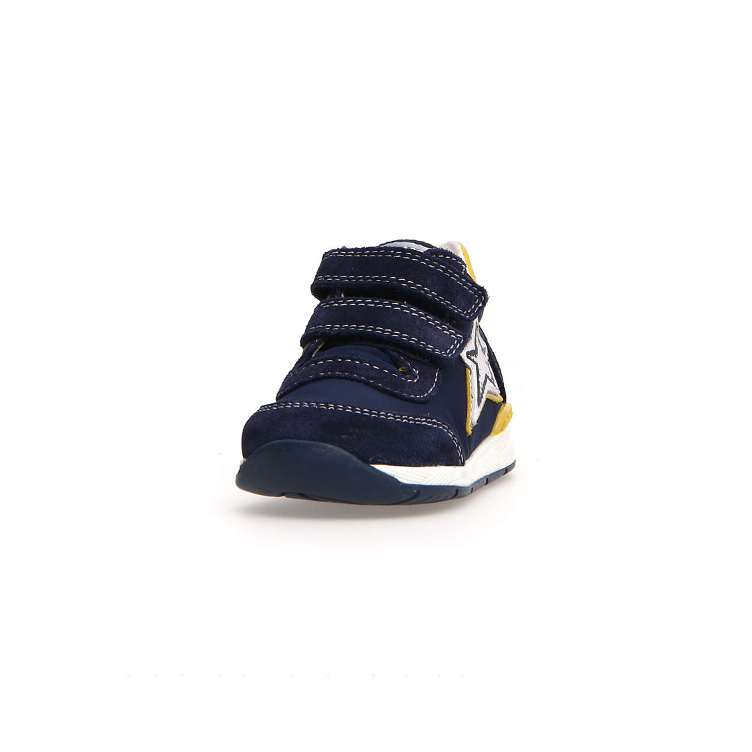 Boys Navy Suede Star Sneakers Front Side