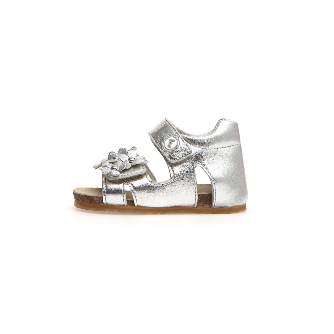 Girls Silver Leather Sandals Side 2