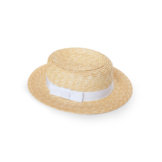 IL GUFO - Beige & White Straw Hat