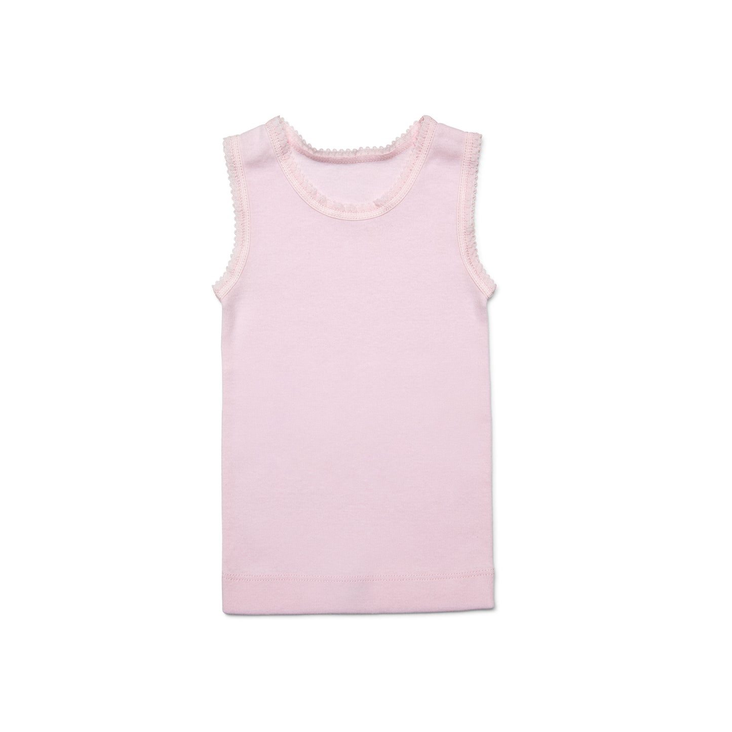 Girls Two Pack Singlets Birdy Pink Front