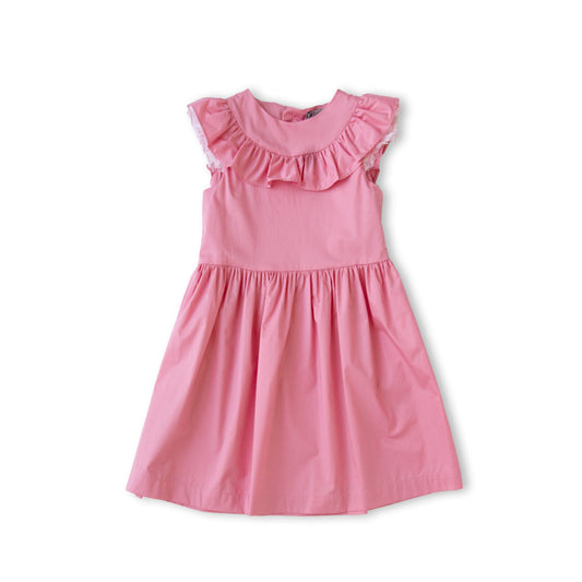 girls pink dress ruffles 