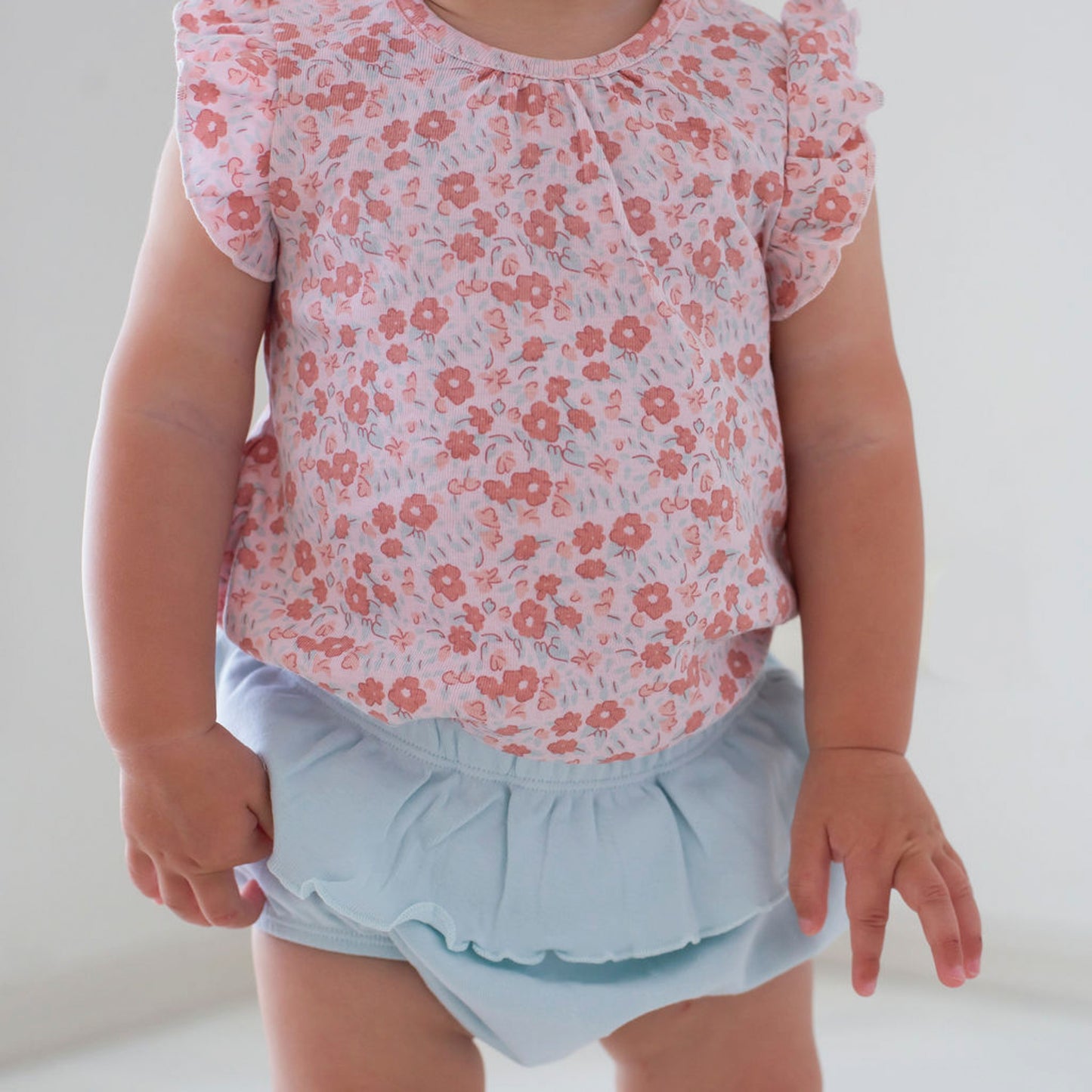 Floral Frill Top and Nappy Pant Set