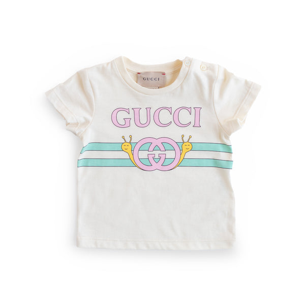 GUCCI Baby Cotton Snail Print T shirt House of Bimbi