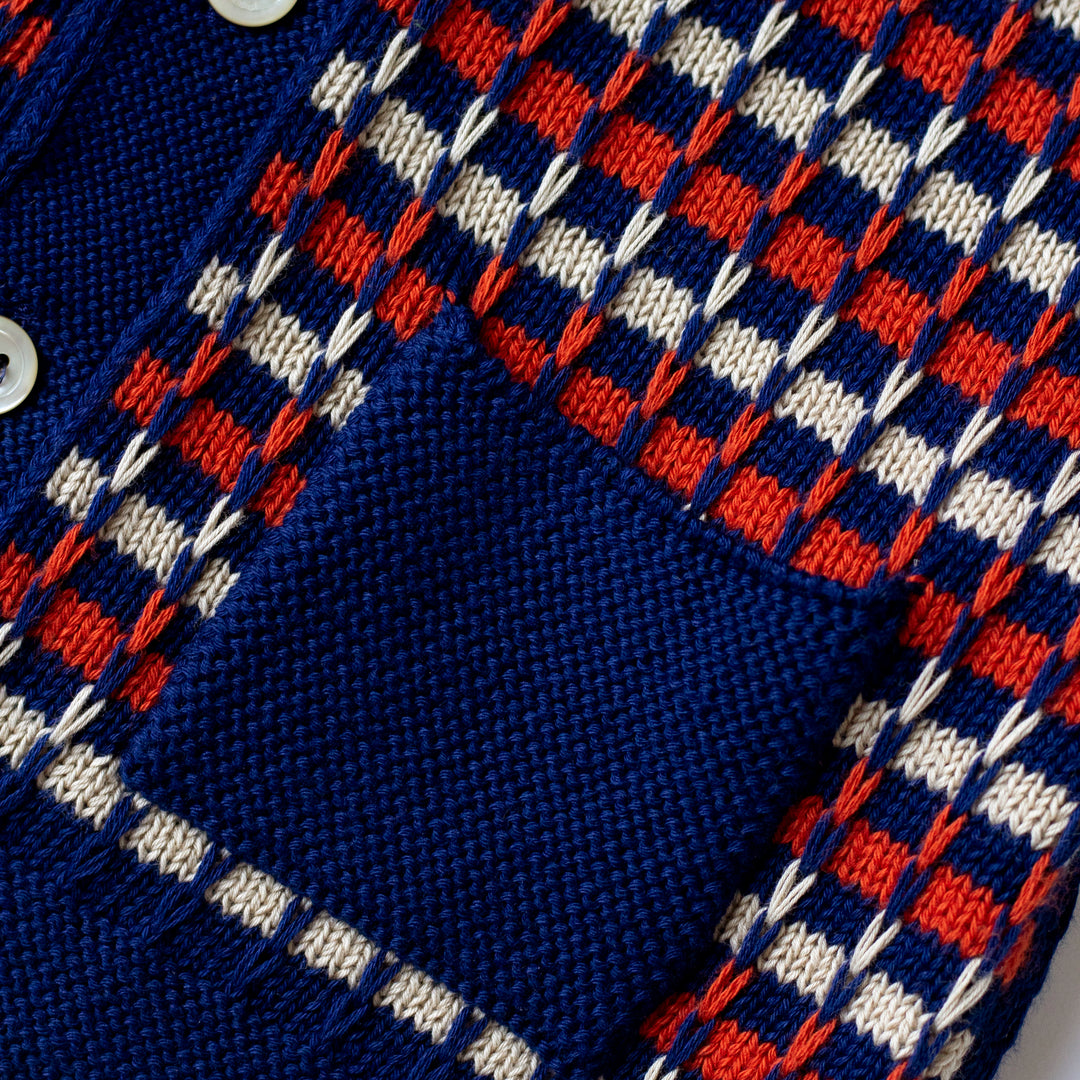 Baby Striped Tuck Stitch Cotton Cardigan