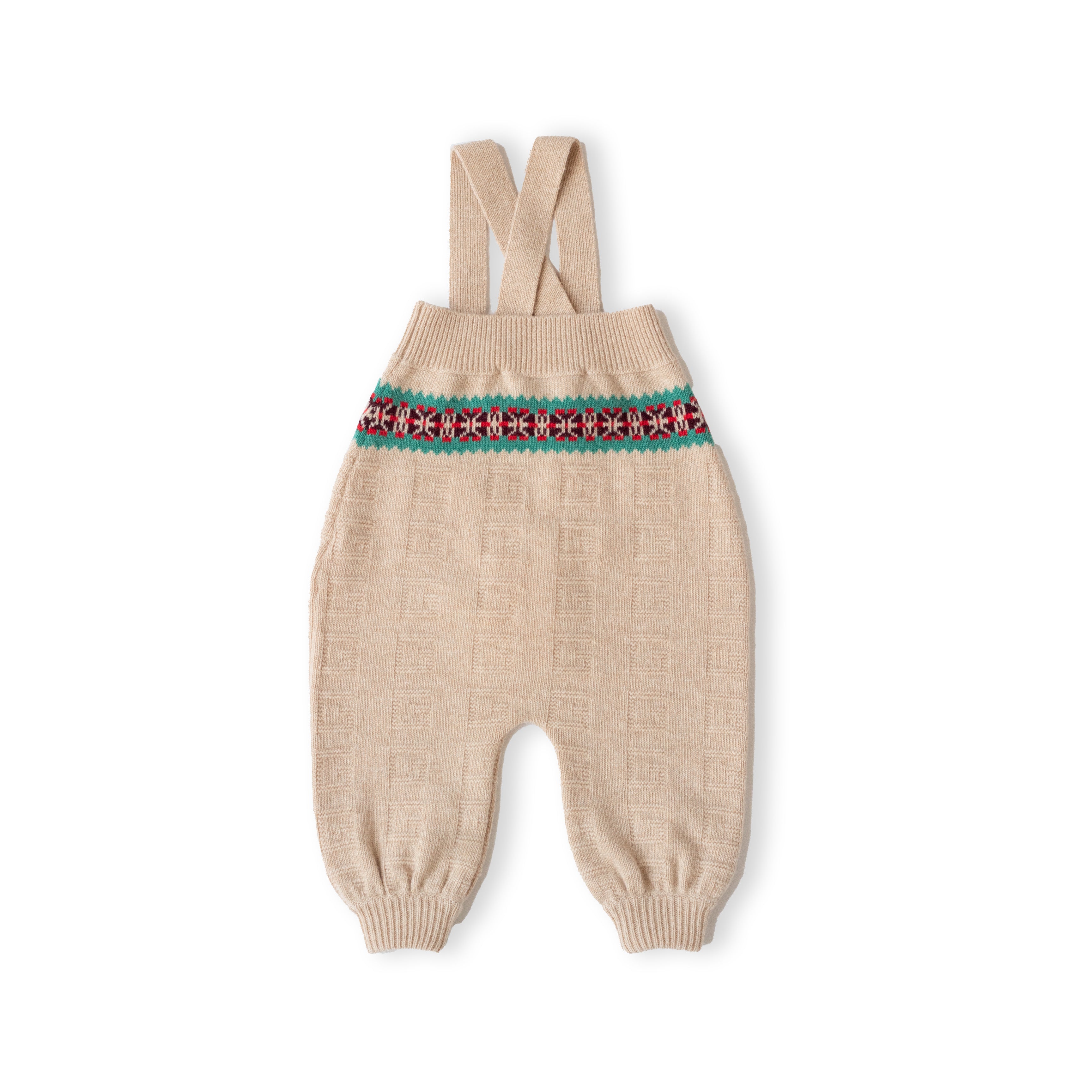 Baby's Wool Dungarees with Square G motif Front