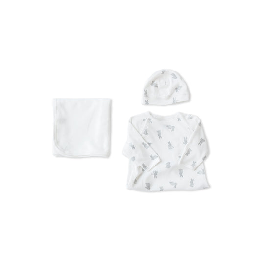 Set with Muslin, Sleepsuit and Matching Hat Front