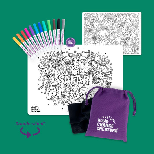 SAFARI Washable Animal Colouring Activity Mat