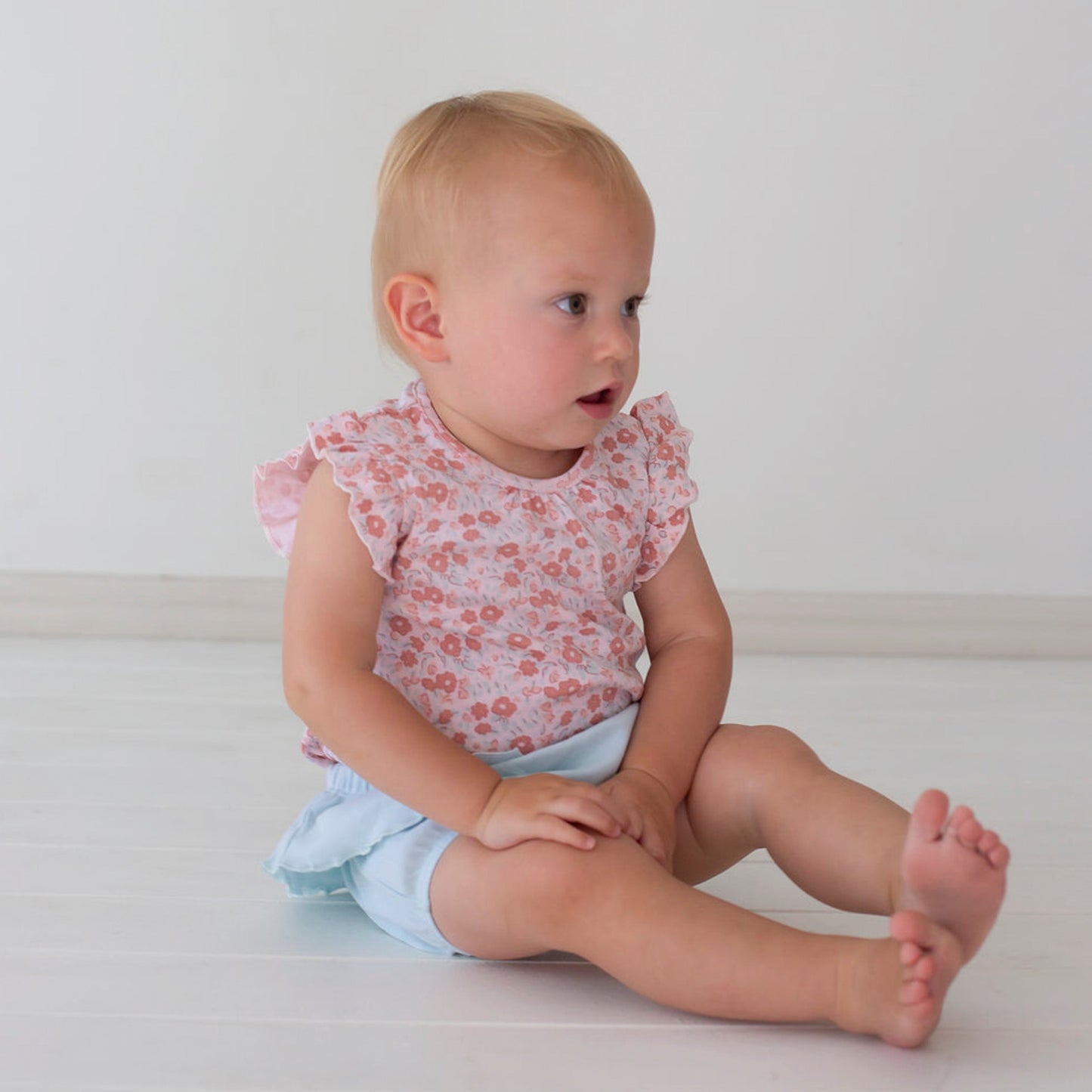 Floral Frill Top and Nappy Pant Set