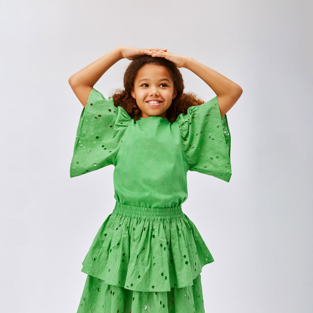 MOLO - Girl in Green frill top and skirt