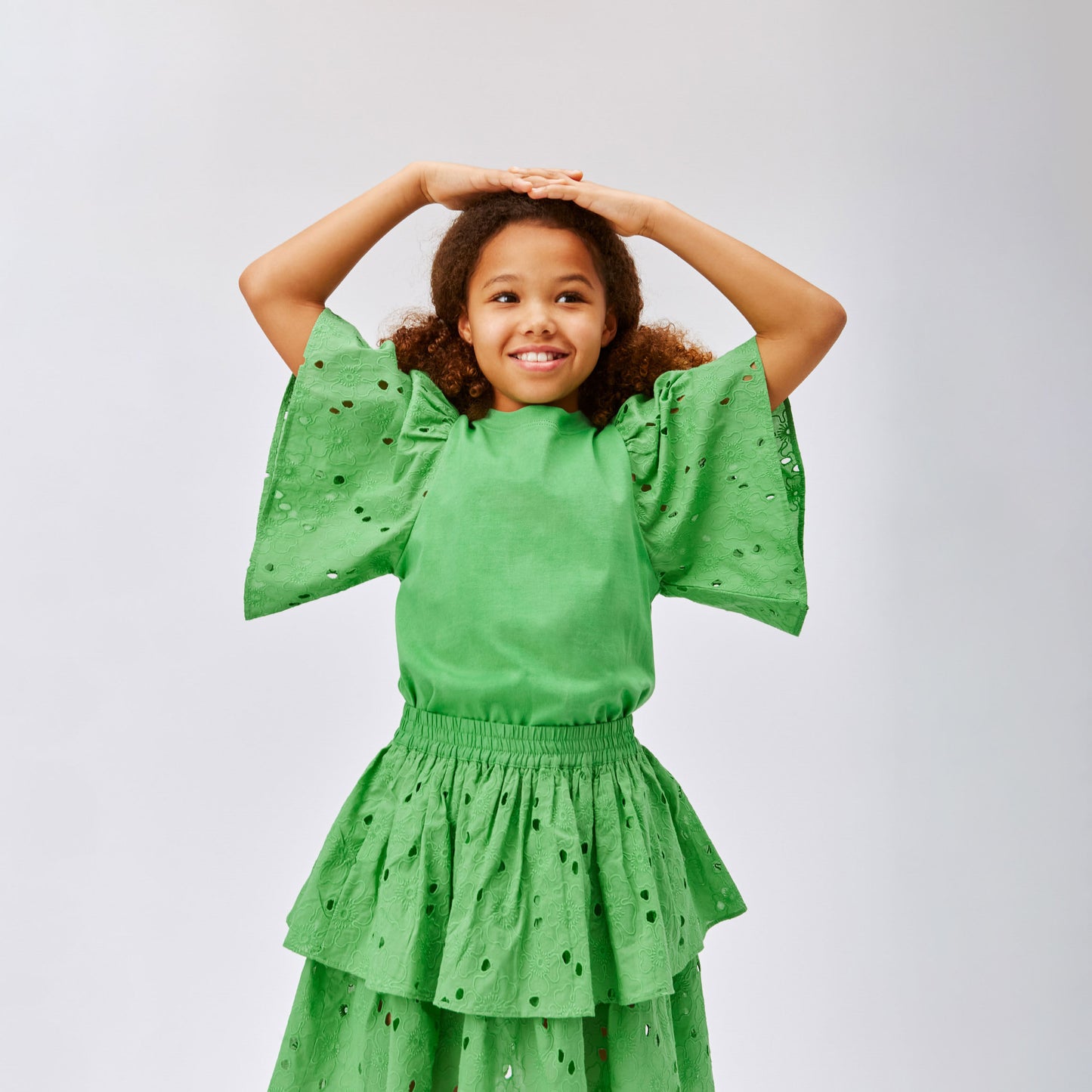 MOLO - Girl in Green frill top and skirt