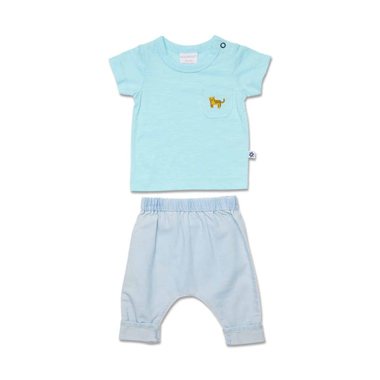 Tiger Tribe Blue Top and Pants Set Front
