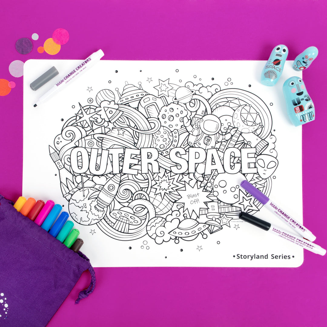 Outer Space Re-FUN-able Travel Activity + Play Mat