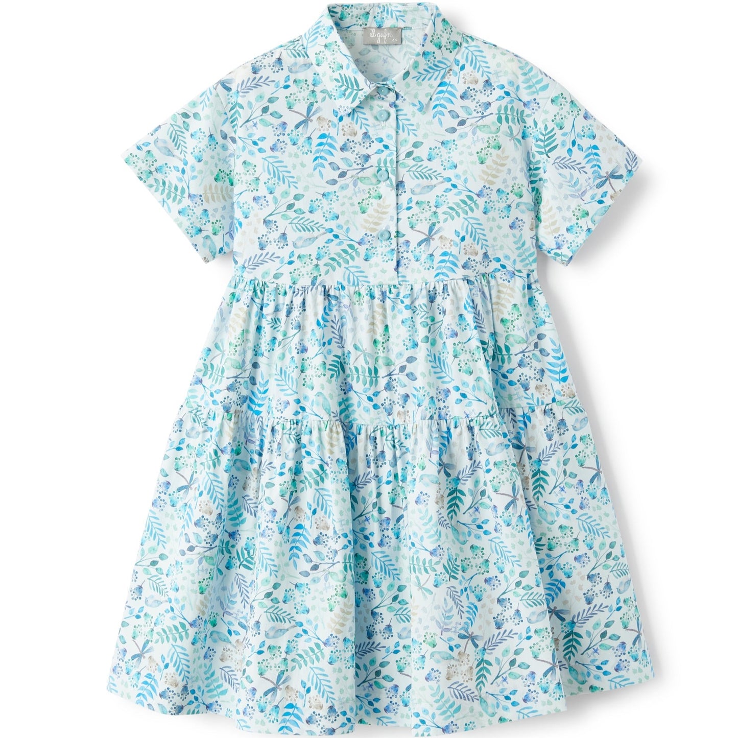 IL GUFO - Dress Short Sleeve - Blue Juniper