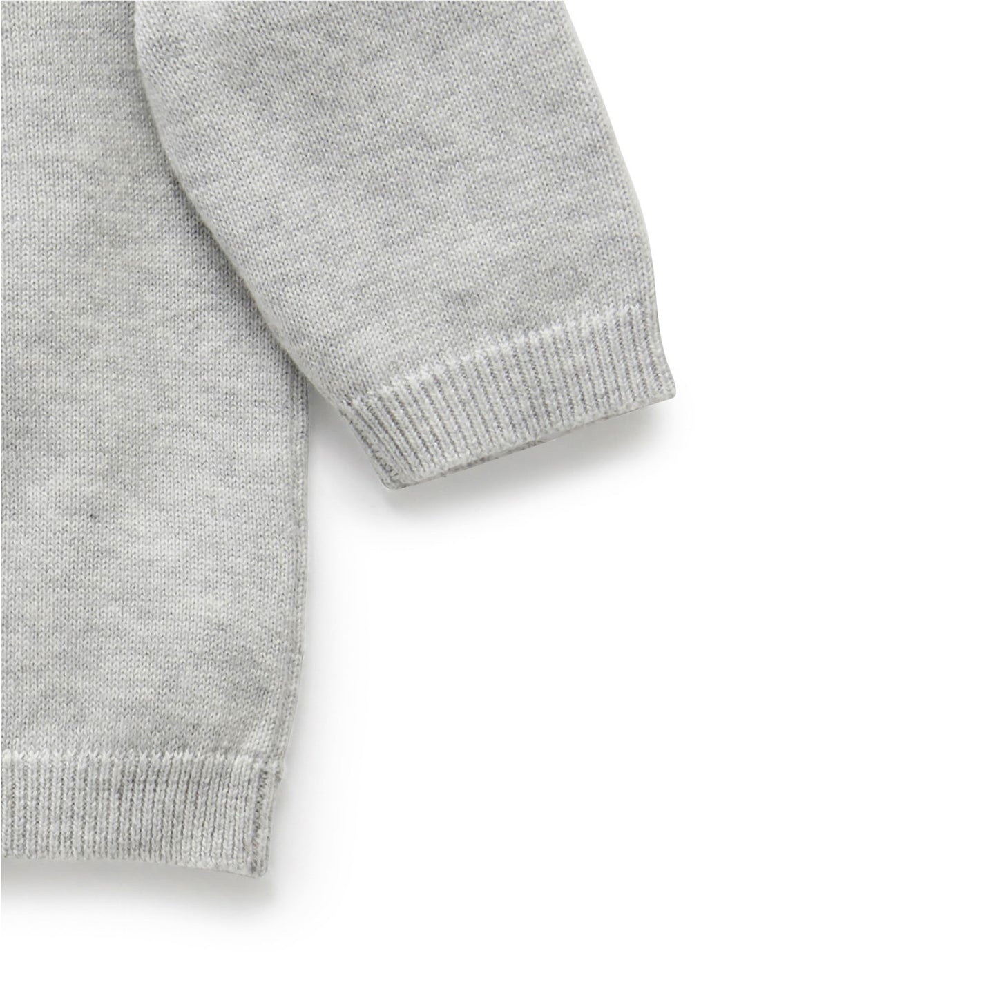 100% Organic Cotton Basic Cardigan Grey Side