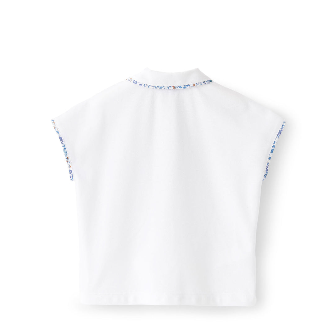 IL GUFO - White and Light Blue Polo Shirt S/S back